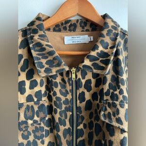 Red Sky Leopard Print Coat